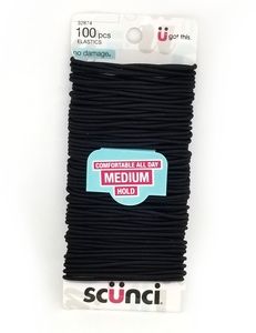 Scunci Black Hair Elastic Bands